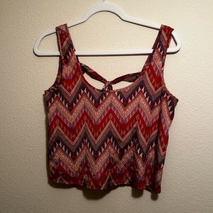 Love Squared Aztec Multi-Colored Crop Tank Top